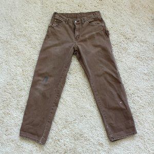 Dickie's Work Canvas Trashed Worn Workwear Painter Carpenter Pants 32" x 30"